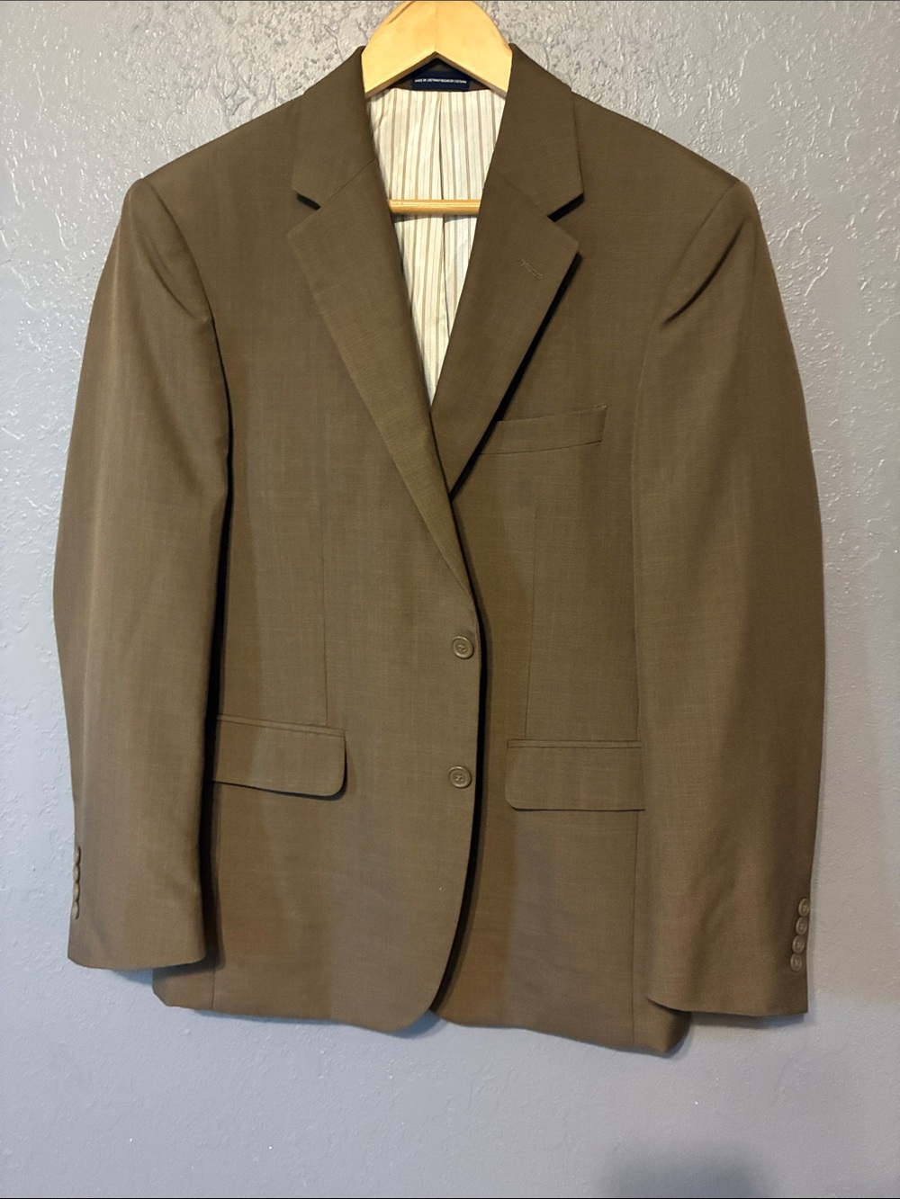 Stafford Men's Olive Brown Two-Button Sport Coat